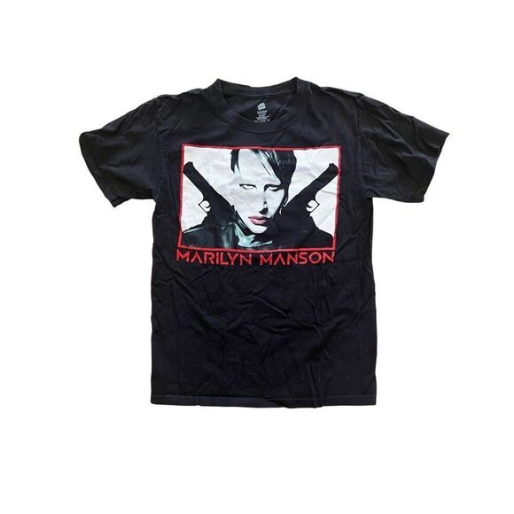 Marilyn Manson Vintage Guns Twins of Evil Tour T Shirt 2012 Born Villain S - Picture 1 of 6